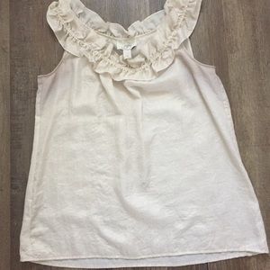 Loft gold sparkle ruffle tank